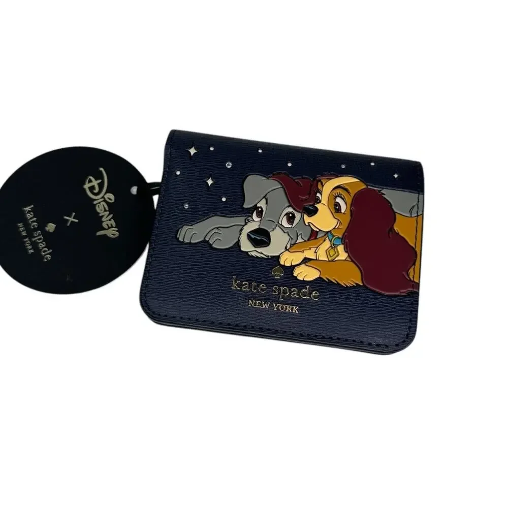 Kate Spade x Disney Blue Lady and the Tramp Wallet Cardholder NWT